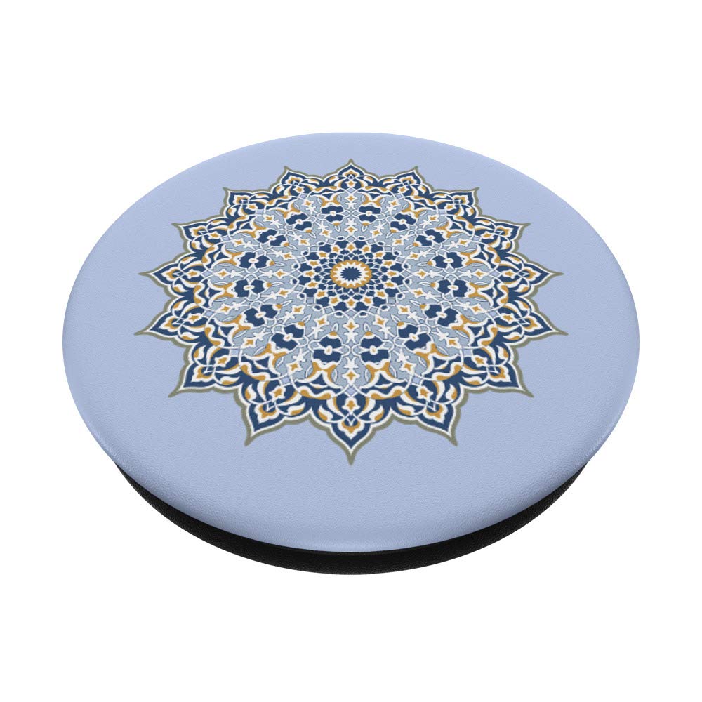 Pastel Purple Blue Arabesque Mandala Artistic PopGrip - Swappable Phone & Tablet Grip for Stylish Protection, Perfect for Daily Use, Travel, and Creative Expression