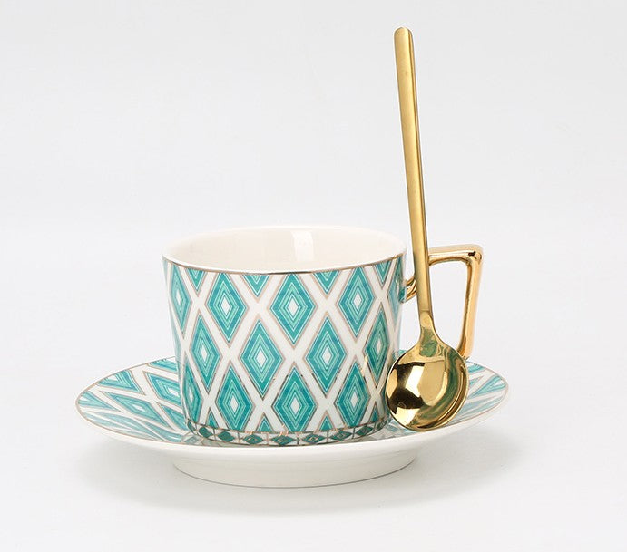 Premium British Afternoon Tea Set - Elegant Ceramic Coffee Cups & Saucers, Creative Bone China Porcelain for English Tea Time | Perfect for High Tea Parties, Bridal Showers & Gift Giving