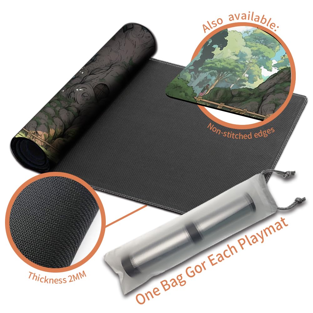 Premium MTG Playmat with Zones - Angel of Flight Alabaster Design | Non-Slip Rubber Surface & Stitched Edges | Includes Free Waterproof Storage Bag | Perfect for Magic: The Gathering, Yu-Gi-Oh, and Card Game Tournaments