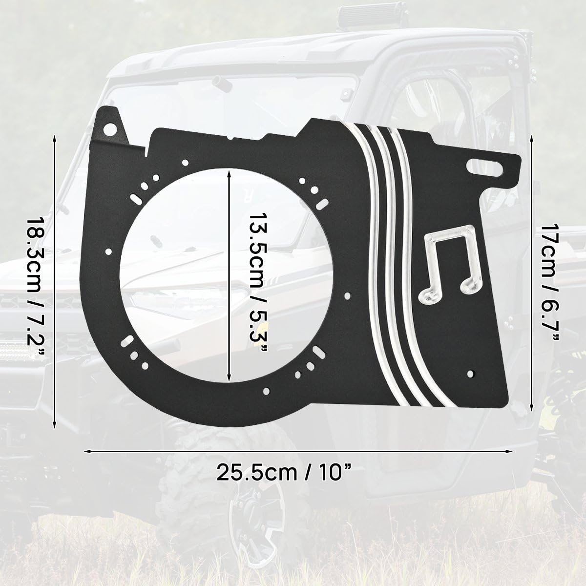 Waterproof 6.5 Inch Stereo Speaker Mount Enclosure for Polaris Ranger XP 1000 (2018-2023) - Durable Dash Speaker Mounts & Accessories for Off-Road Adventures, Marine & Outdoor Use