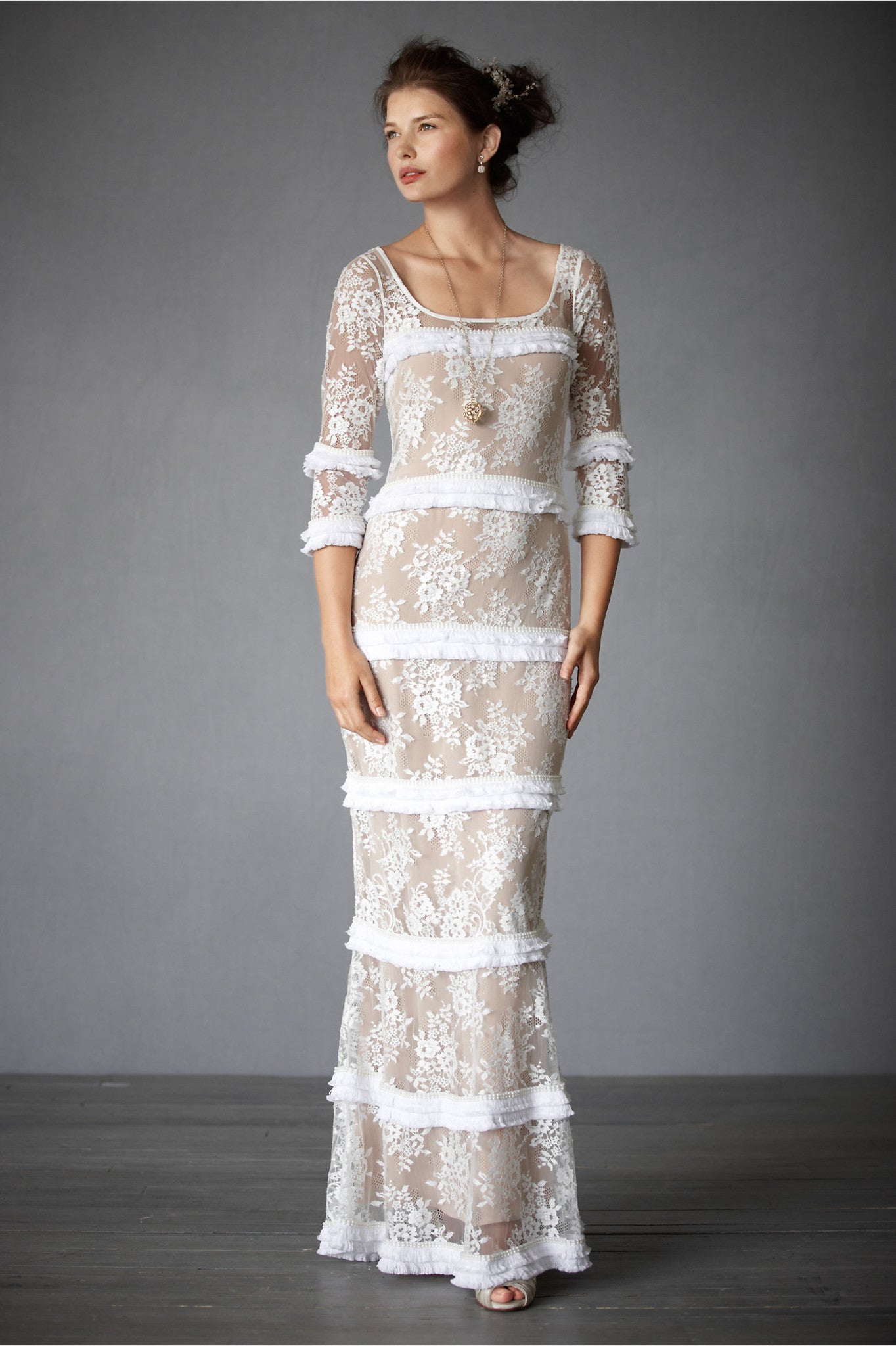 BHLDN Esprit de Corps Wedding Gown - Elegant Lace Bridal Dress for Bride, Perfect for Beach Weddings & Formal Ceremonies