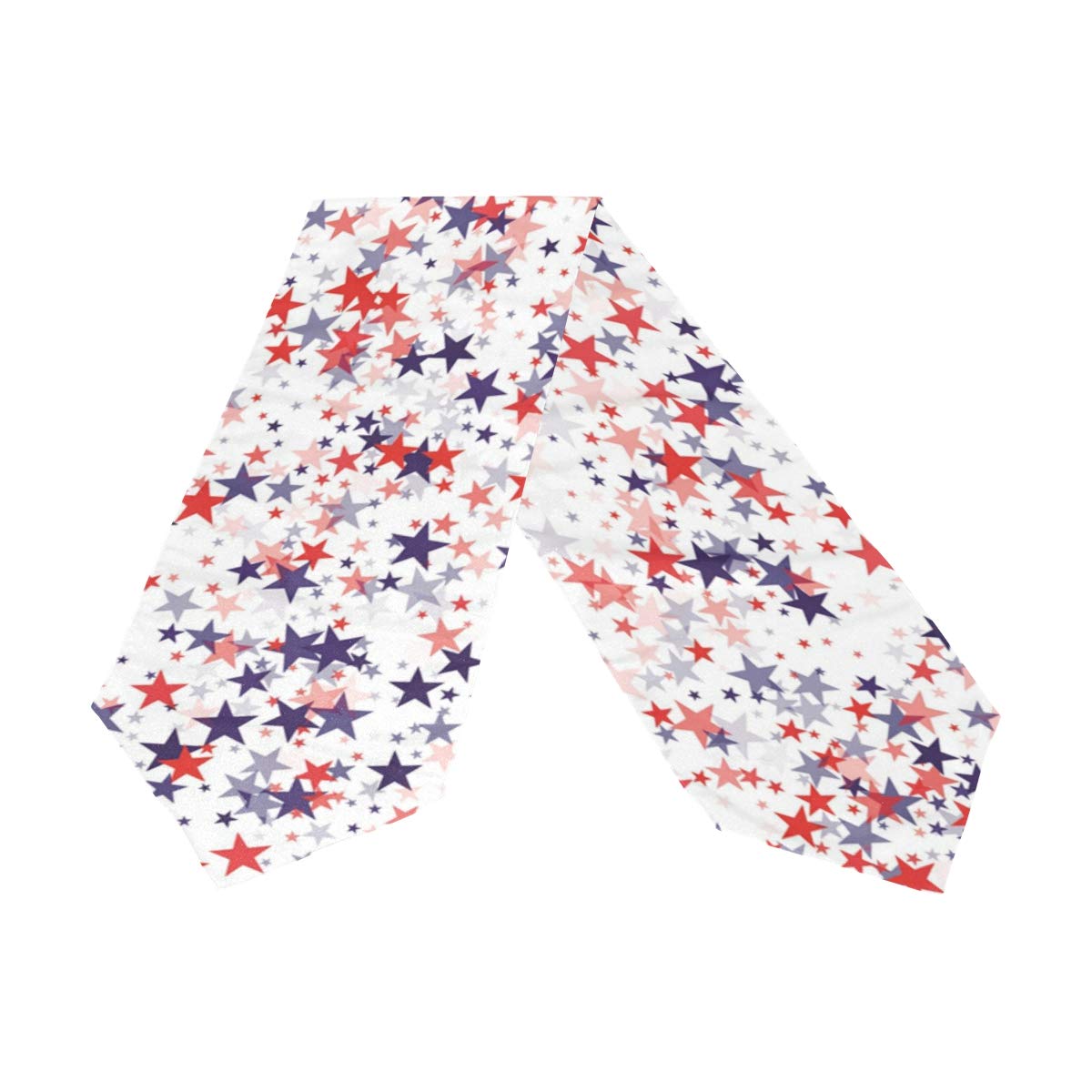 MOYYO Patriotic American Flag Table Runner - 13x70 Inch Red White & Blue Stars Polyester Tablecloth for Weddings, Parties, Banquets - Perfect for 4th of July, Memorial Day & Patriotic Home Decor
