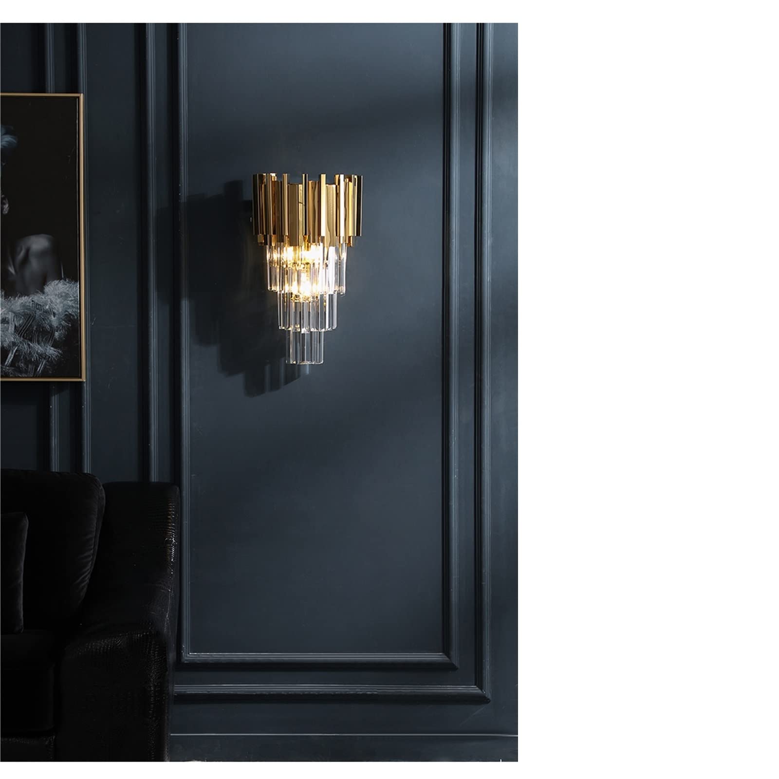 Gold Crystal Wall Lamps - Modern LED Wall Sconce Lighting Fixtures for Bedroom, Living Room, Study | Elegant Home Decor & Ambient Lighting Solution