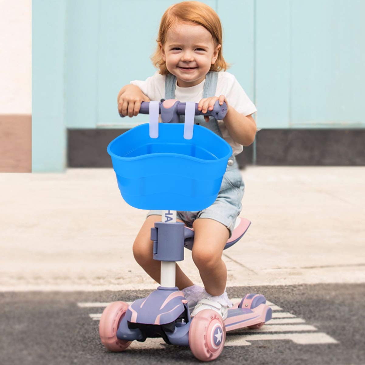 BESPORTBLE Kids Bike Basket - DIY Bicycle & Scooter Storage Basket - Handlebar Carrying Basket for Boys & Girls - Cycling Accessories - Perfect for School, Picnics & Outdoor Adventures (Black)