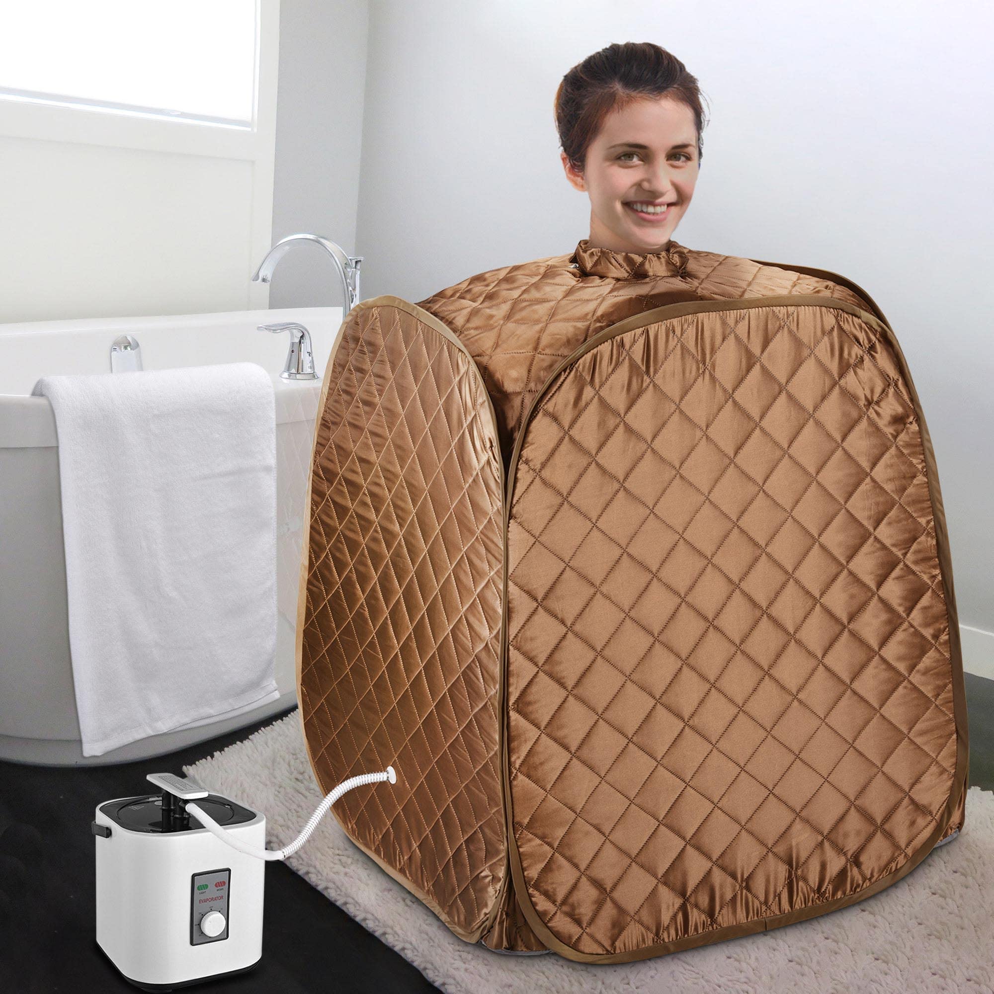 AW BYOOTIQUE 2L Portable Steam Sauna Spa Tent with Timer & Fast Fold - Detox Therapy & Relaxation at Home - Includes Steam Generator & Carry Bag - Perfect for Home Spa, Yoga, and Post-Workout Recovery