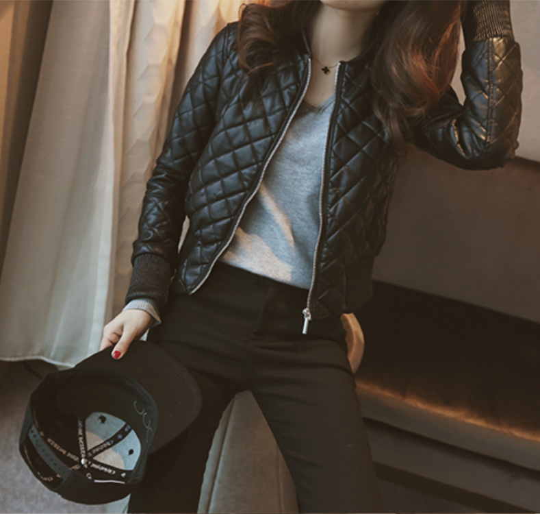 Women's Slim Fit Short Winter Jacket with Zipper - Plus Size Outerwear for Casual Wear & Cold Weather Fashion