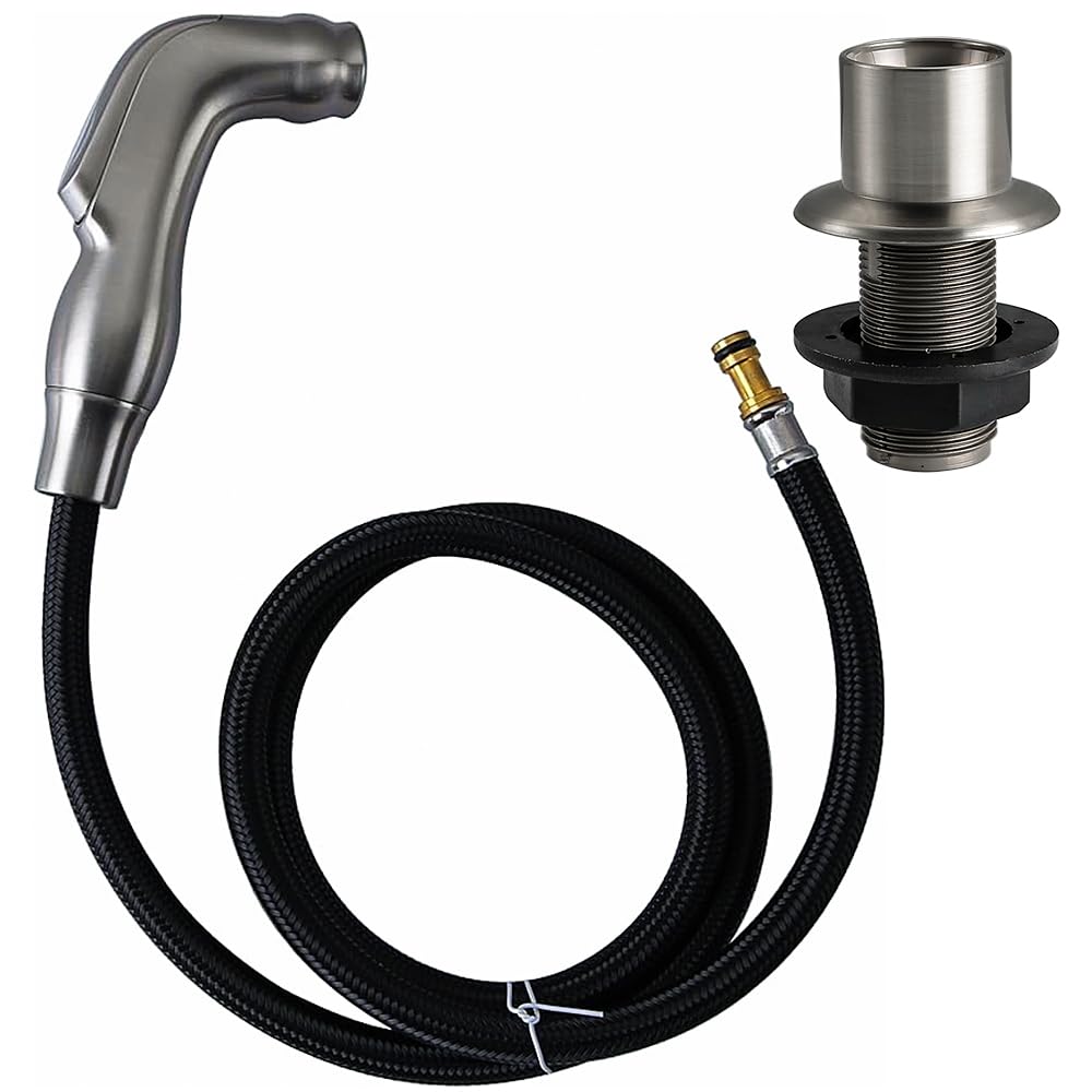 Moen Universal Kitchen Sink Side Sprayer Replacement with Hose and Holder - Brushed Finish, Ideal for Dishwashing and Sink Cleaning