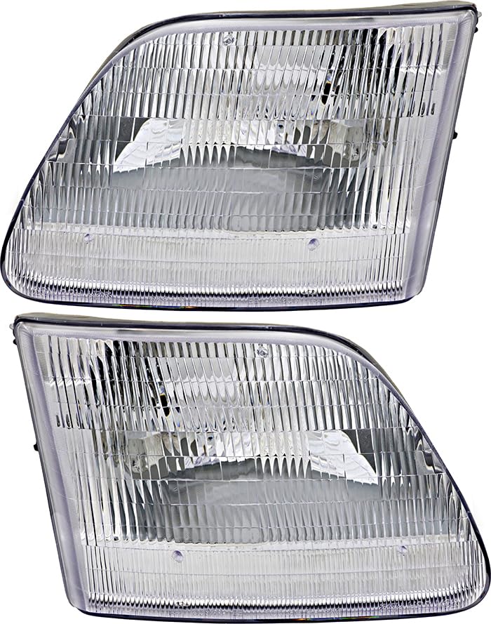 Ford Expedition Headlights Replacement Set - Compatible with 1997-2002 Models - Halogen Driver & Passenger Side Lamps - Perfect for Night Driving & Off-Road Adventures