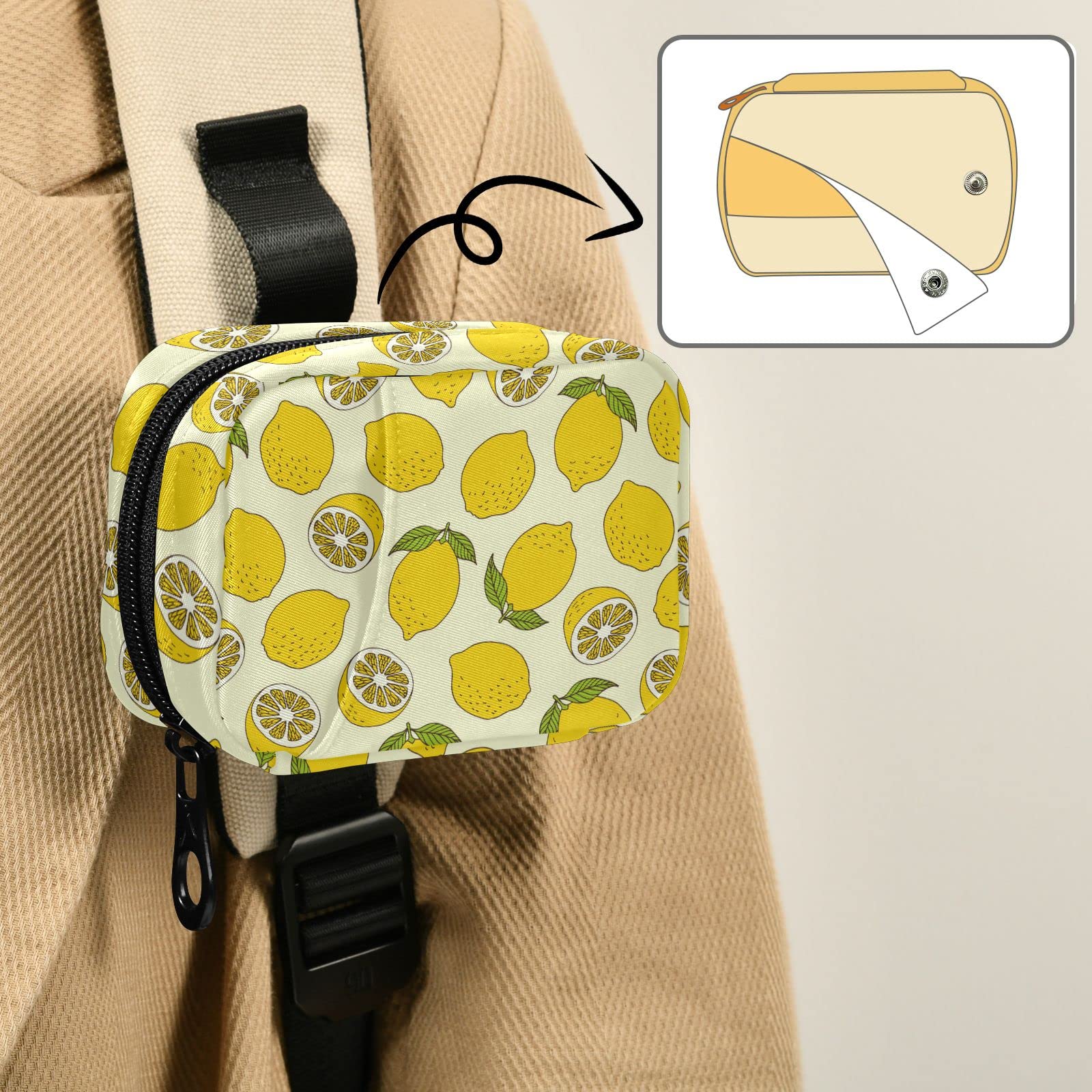 7-Day Weekly Pill Organizer Box - Portable Travel Medication Dispenser with Vitamin Holder - Compact & Cute Lemon Design - Perfect for Purse, Daily Medicine Management & On-the-Go Use