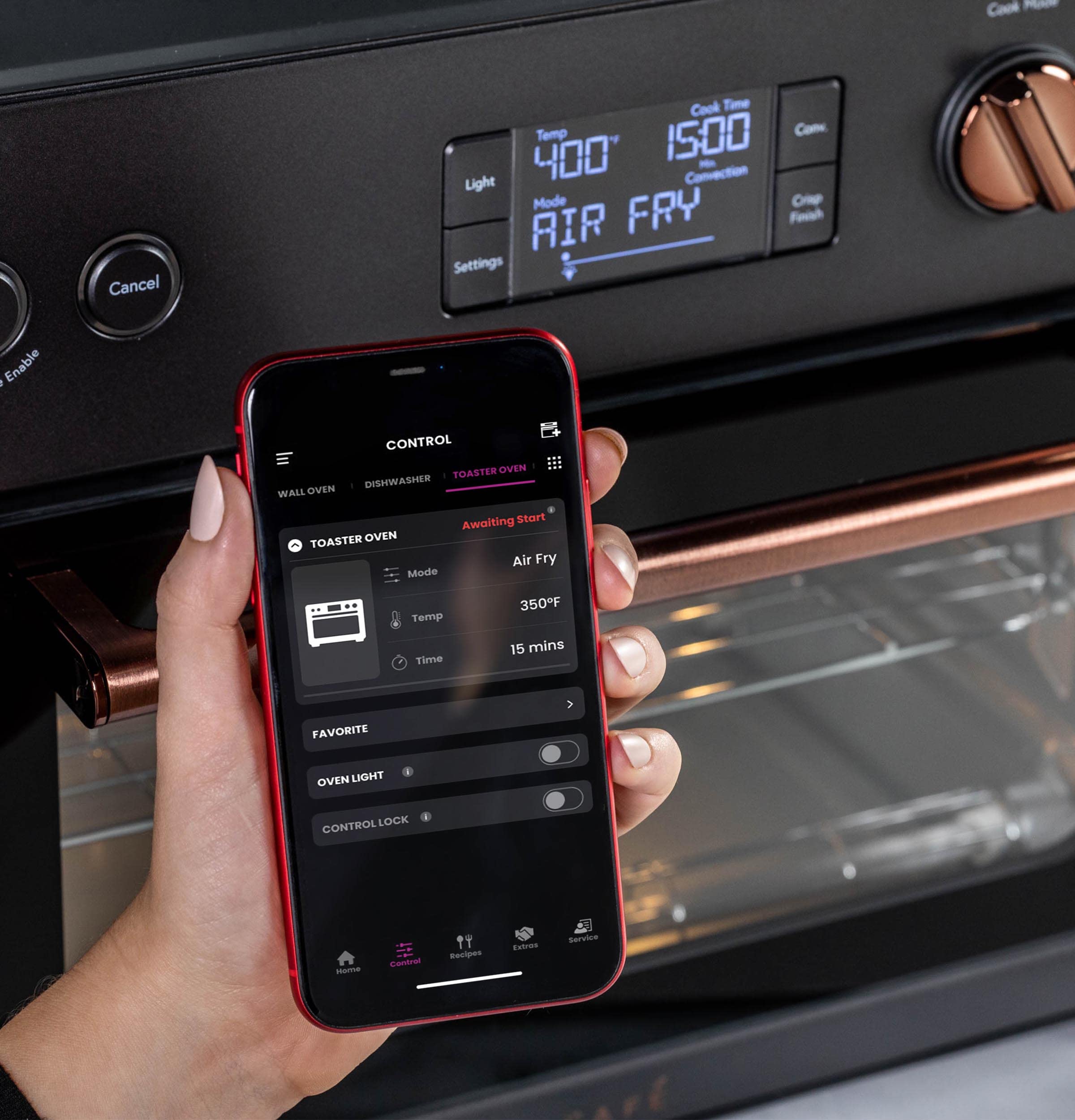 Café Couture Smart Oven with 14 Cooking Modes - Air Fryer, Bake, Broil, Roast, Toast & Pizza Maker | WiFi & Voice Control Enabled | Compact Countertop Appliance in Matte Black | Perfect for Small Kitchens, Apartments & Air Frying Healthy Meals