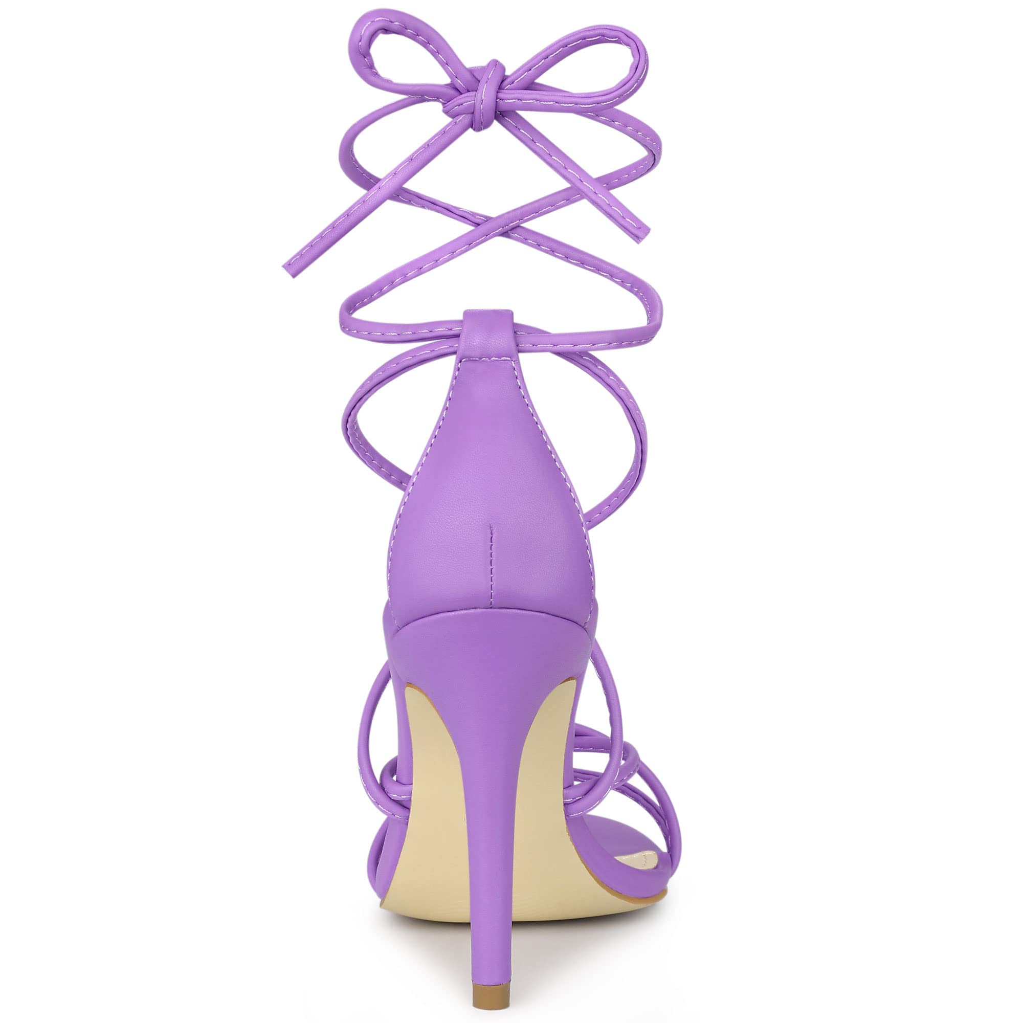 Allegra K Women's Strappy Stiletto Heel Sandals - Sexy Lace Up High Heels for Parties, Weddings & Date Nights
