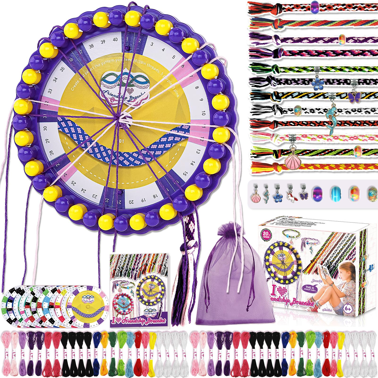 LANNEY Friendship Bracelet Making Kit for Girls Ages 6-12 - DIY Jewelry String Craft Set with Beads & Threads, Creative Arts and Crafts Toys for Kids - Perfect Birthday & Christmas Gift for Girls | Fun Party Activity, Summer Camp Project, Creative Playtime