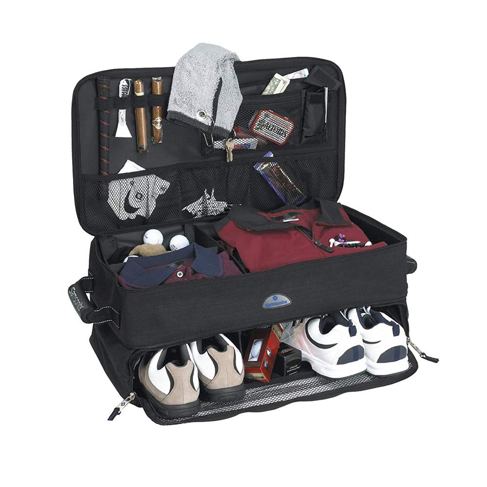 Samsonite Black Golf Trunk Organizer - Premium Travel Storage Bag for Golf Clubs & Accessories - Perfect for Car, SUV & Tournament Use