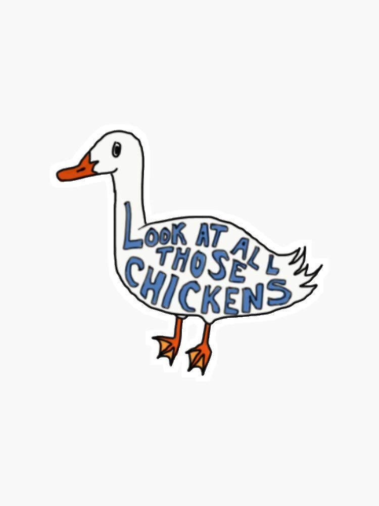 Waterproof Decal Stickers - Look at All Those Chickens! Graphic Stickers for Hydro Flask, Laptop, Skateboard, Water Bottles, and More - Perfect for Personalizing Accessories and Home Decor