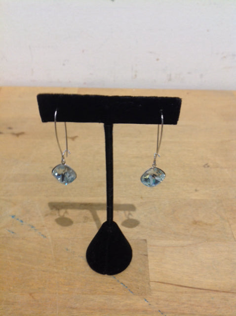 Swarovski Blue Crystal Drop Earrings for Women - Elegant Dangling Jewelry for Parties, Weddings & Special Occasions