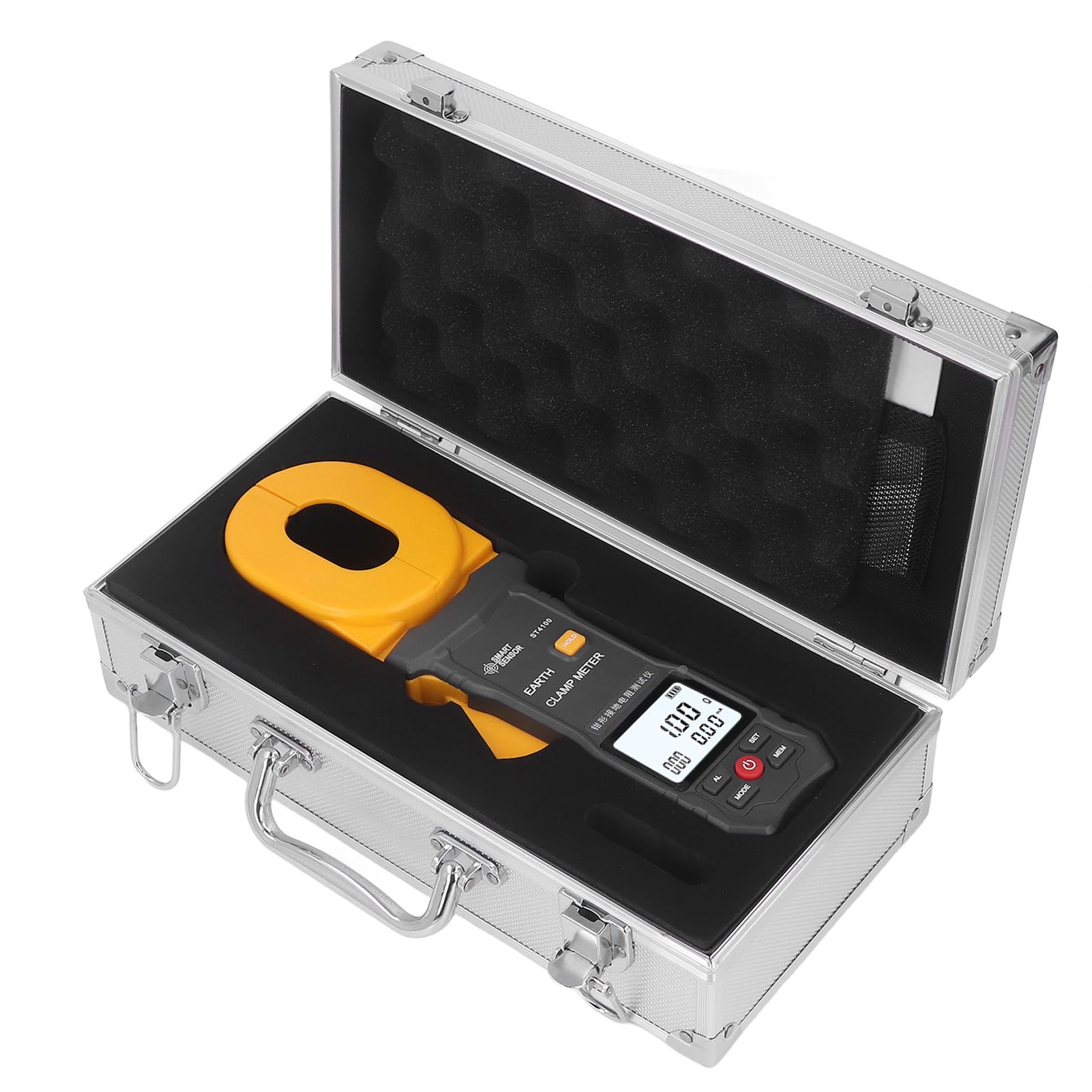 Digital Clamp Ground Resistance Tester - LCD Display, Auto Power Off, 0.01-200Ω Range for Electrical Systems | Ideal for Power Grids, Telecommunications, Meteorology & Oil Field Applications