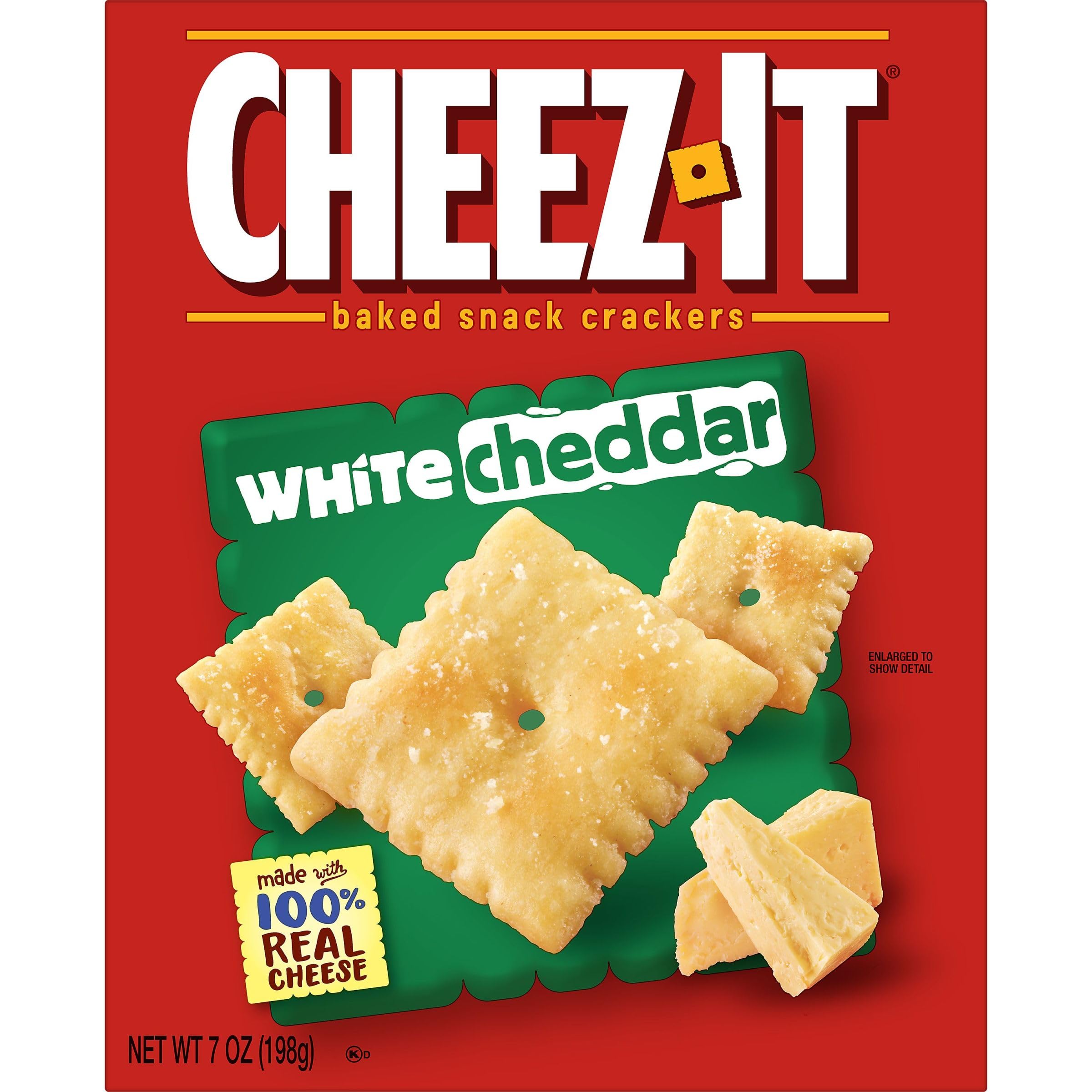 Cheez-It White Cheddar Baked Cheese Crackers - 7oz Box | Crunchy Snacks for Office, School & Kids Lunch | Perfect for Parties, Road Trips & Movie Nights