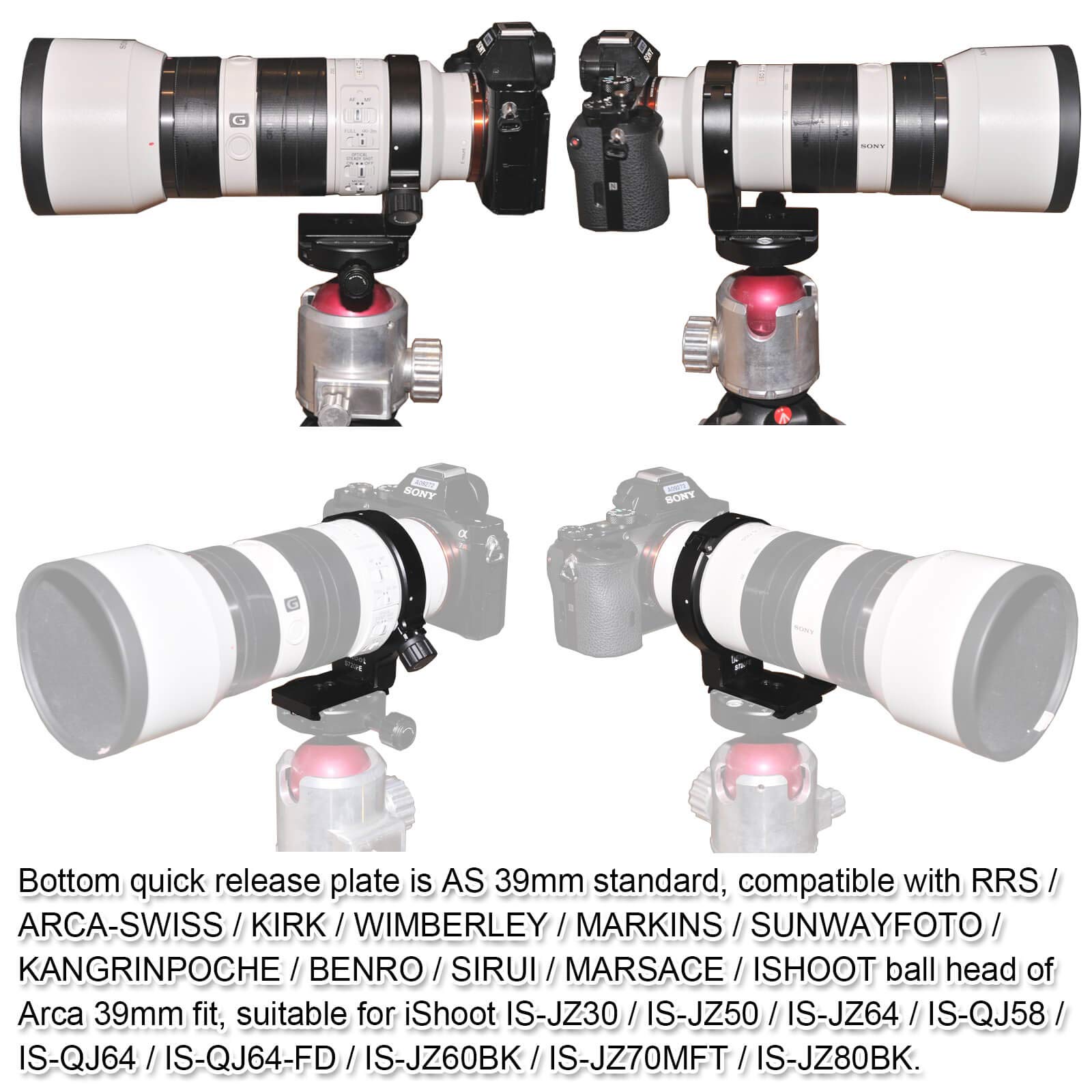 Metal Lens Collar Tripod Mount Ring for Sony FE 70-200mm f/4 G OSS SEL70200G - Arca-Swiss Compatible Quick Release Plate | DSLR Camera Support Bracket | Perfect for Wildlife, Sports & Landscape Photography