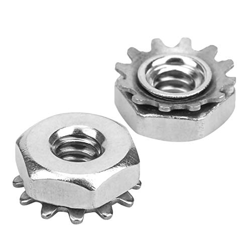 100PCS High-Strength Steel Toothed Hex Nuts with Star Washers - M3 M4 M5 Sizes - Anti-Loose Fasteners for Robotics, DIY Projects, and Industrial Machinery Maintenance
