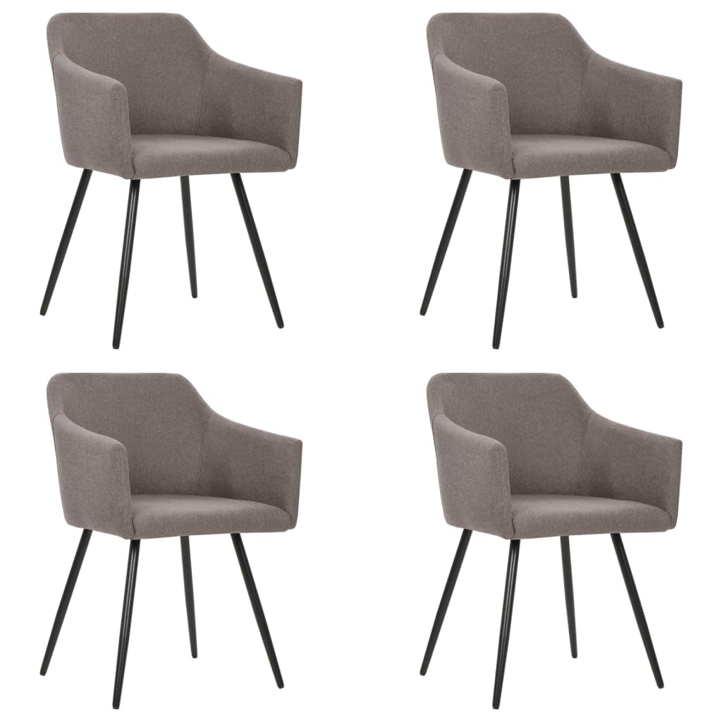 vidaXL Modern Taupe Fabric Dining Chairs Set of 4 - Comfortable Ergonomic Design with Durable Metal Frame - Perfect for Dining Room, Kitchen, Restaurant & Home Decor