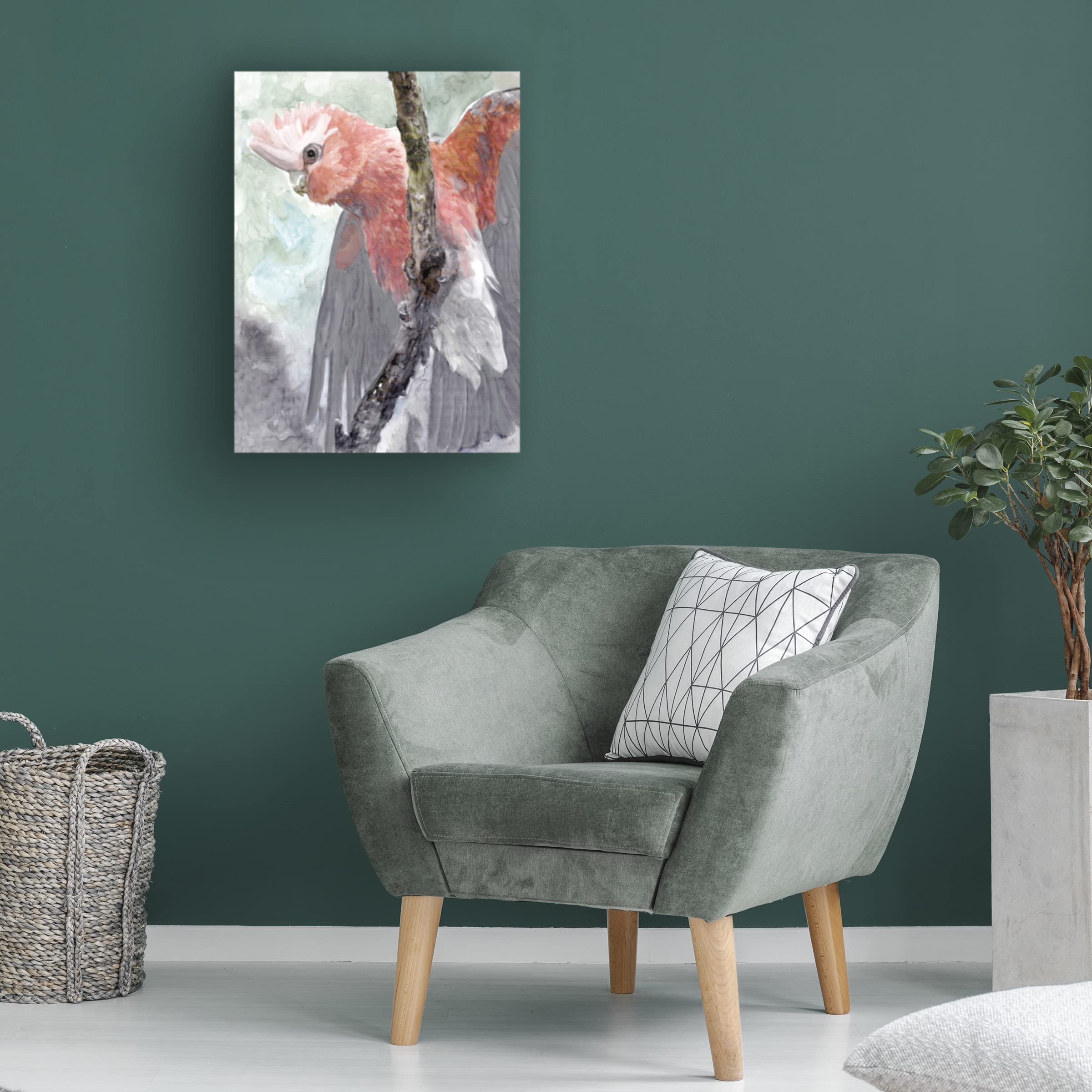 Trademark Fine Art 'Tropic Parrot II' Canvas Wall Art Print by Stellar Design Studio - Vibrant Tropical Bird Painting for Living Room, Bedroom & Office Decor