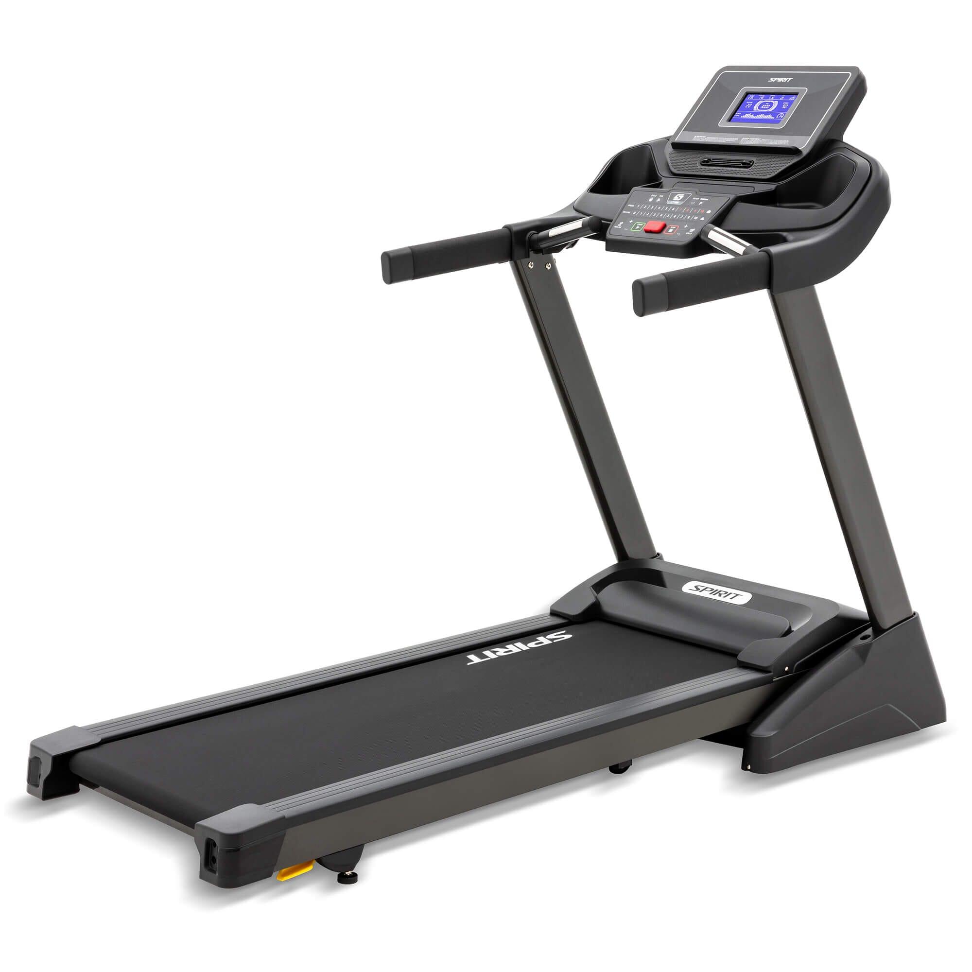 Spirit Fitness XT185 Folding Treadmill for Home Gym - Electric Incline Running Machine with LCD Display & Bluetooth - Perfect for Cardio, Weight Loss & Indoor Workouts