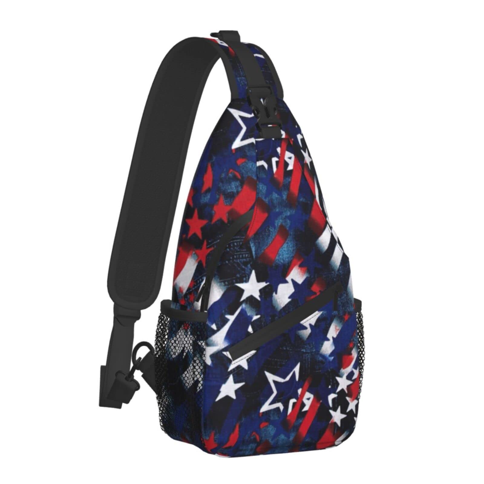 American Flag Unisex Crossbody Sling Bag - Waterproof Chest Backpack for Travel, Hiking & Daily Use | Durable Shoulder Bag for Men & Women | Perfect for Outdoor Adventures, Commuting & Festival Wear
