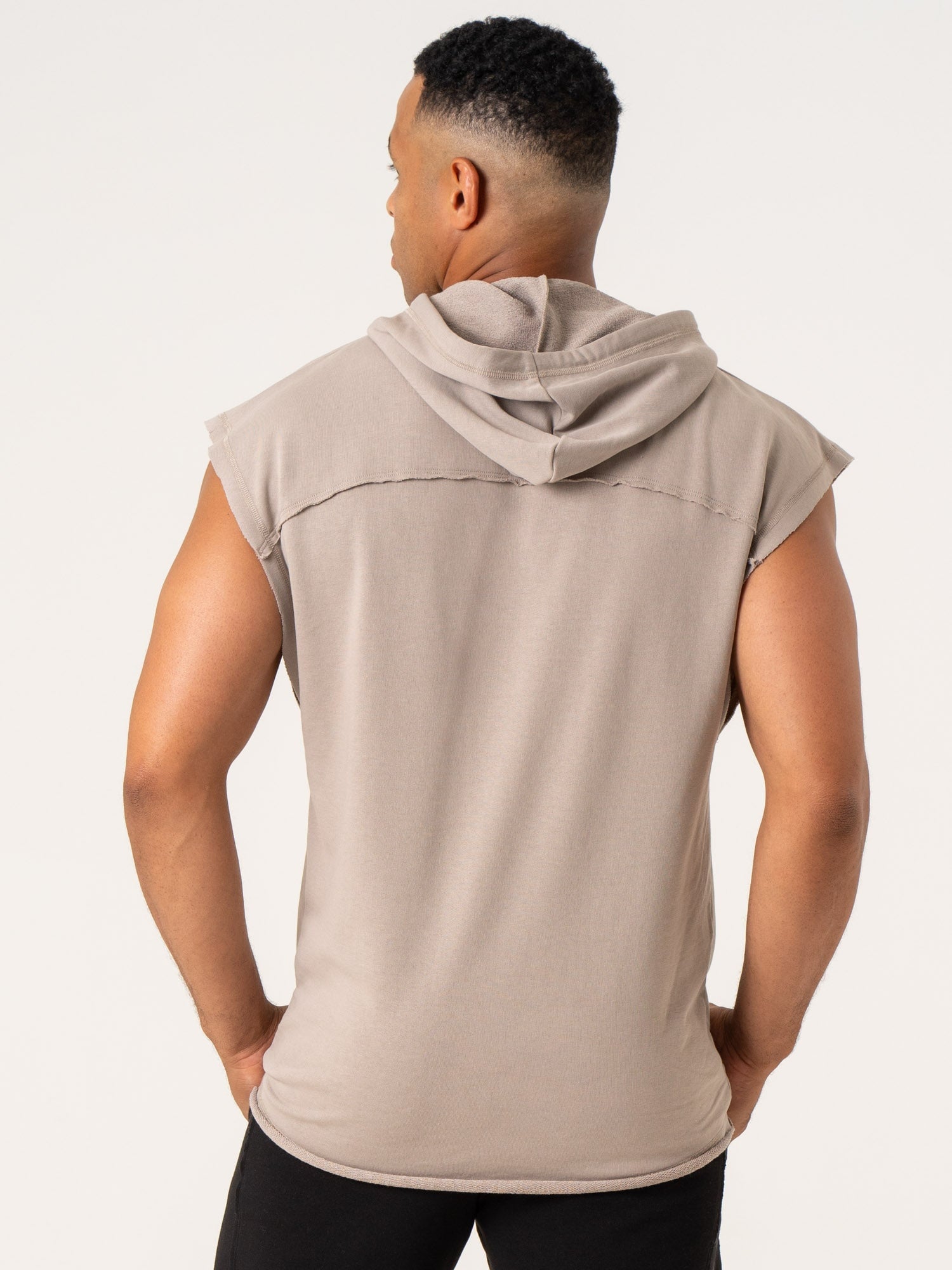 Pursuit Fleece Sleeveless Hoodie for Women - Lightweight Taupe Zip-Up Vest for Running, Gym & Outdoor Activities