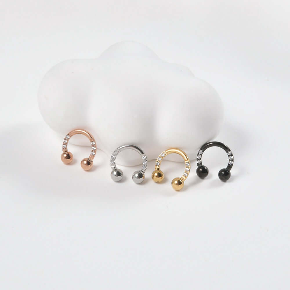 16G U-Shaped Nose Ring & Ear Bone Ring - Surgical Steel Body Jewelry | DL5161 for Cartilage Piercing & Septum Nose Rings