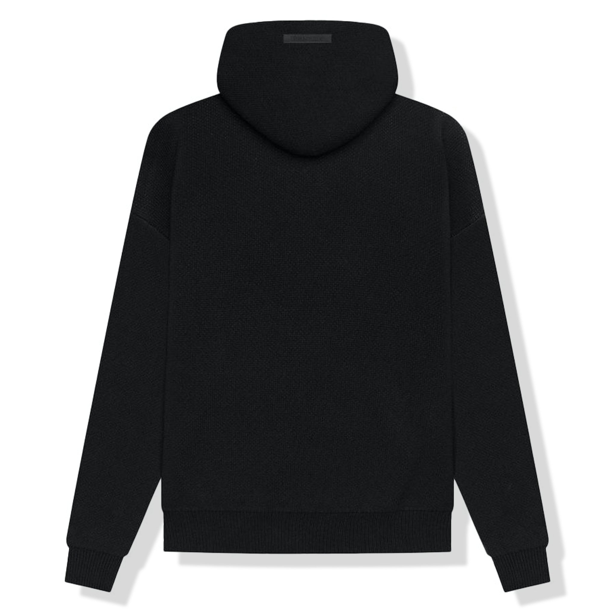 Fear of God Essentials Black Knit Hoodie - Men's Oversized Pullover Sweatshirt for Streetwear & Casual Outfits | Perfect for Layering, Gym, and Everyday Wear