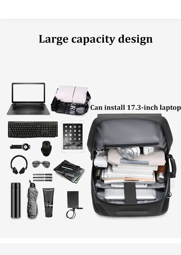 Waterproof 17 Inch Men's Travel Backpack with USB Charging Port & Shoe Compartment - 50L Business Laptop Backpack for Outdoor Trekking, Hiking, Camping - Perfect for Commuting, Business Trips & Adventure Travel