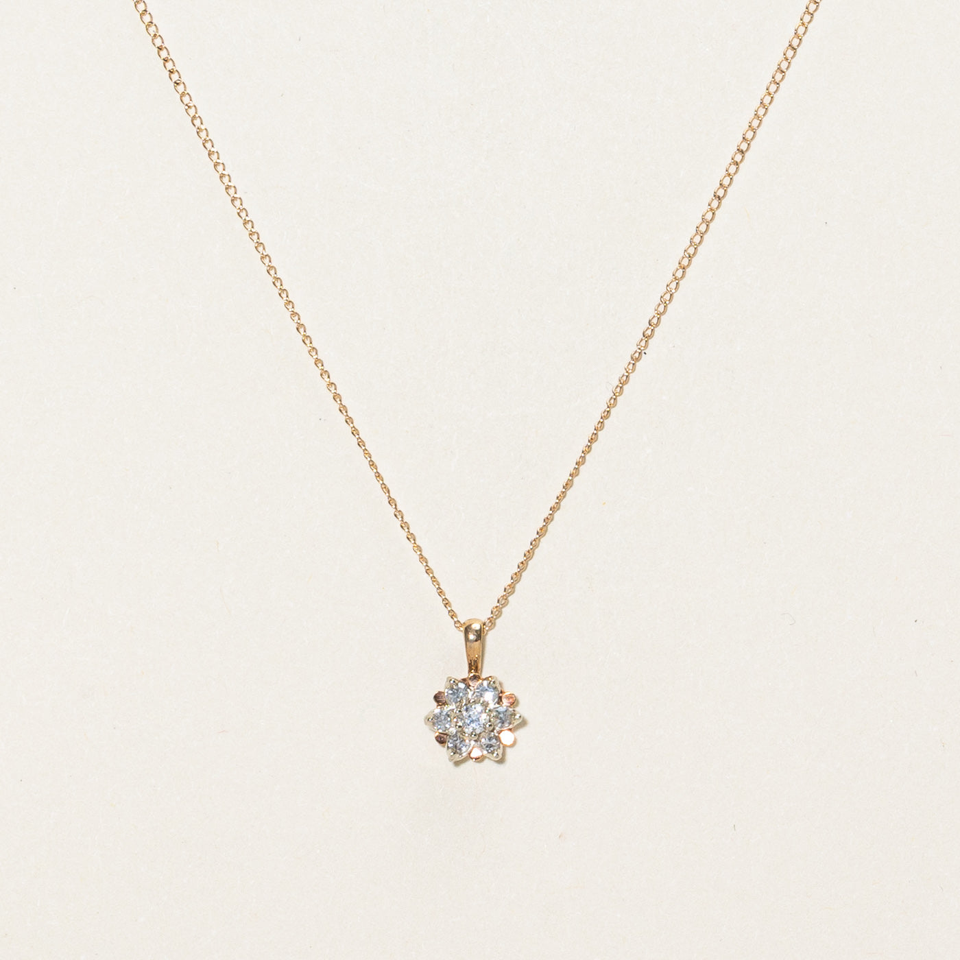 0.13ctw Diamond Petal Pendant Necklace - 16