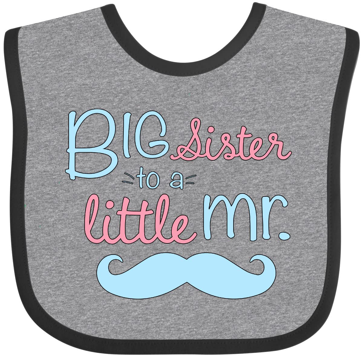 Inktastic Big Sister To a Little Mr Baby Bib - Cute Sibling Gift for Newborns, Infants & Toddlers - Perfect for Feeding, Playtime & Photo Shoots