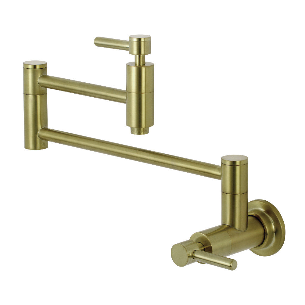 Modern Wall Mount Pot Filler Faucet - Brushed Nickel Kitchen Sink Faucet for Pasta & Stock Pots - Perfect for Home Chefs & Cooking Enthusiasts