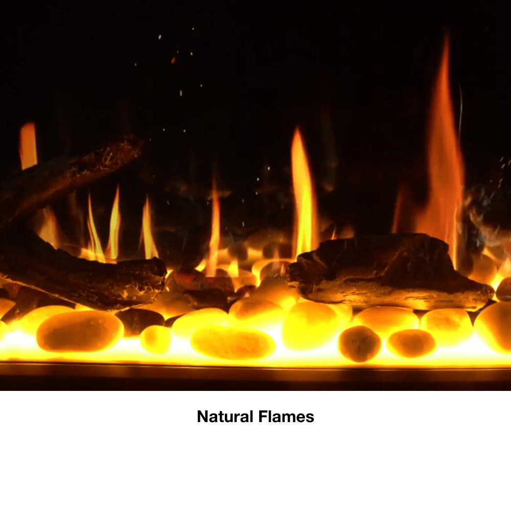 Litedeer Homes Latitude II Built-in Smart Electric Fireplace with 3-Inch Trim - Realistic LED Flame Technology for Cozy Home Heating | Perfect for Living Rooms, Bedrooms & Offices
