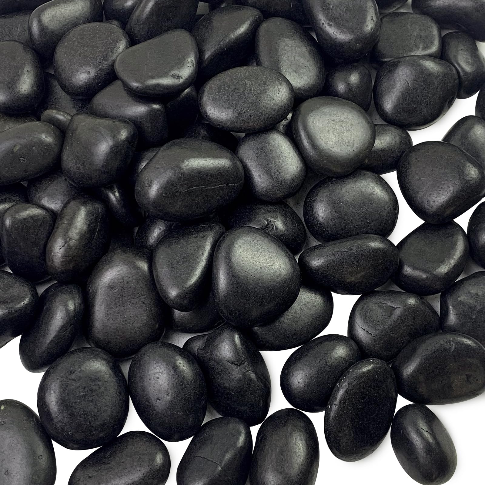 10 lbs Black River Rocks for Plants - 1-2 Inch Polished Pebbles for Garden, Landscaping, Vase Filler, Walkway & Outdoor Decor | Perfect for Planter, Yard, Fountain & Home Décor