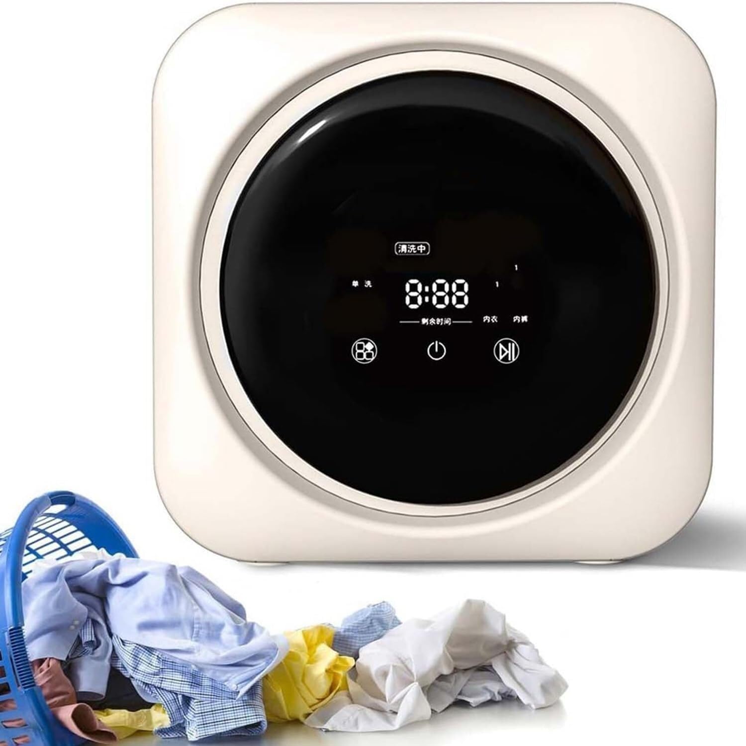 Portable Mini Washing Machine - 0.3kg Capacity, Wall Mountable, Fully Automatic Front Load Washer for Dorm, RV, Travel & Small Spaces | Compact Laundry Solution for Apartments, Camping & Emergency Use