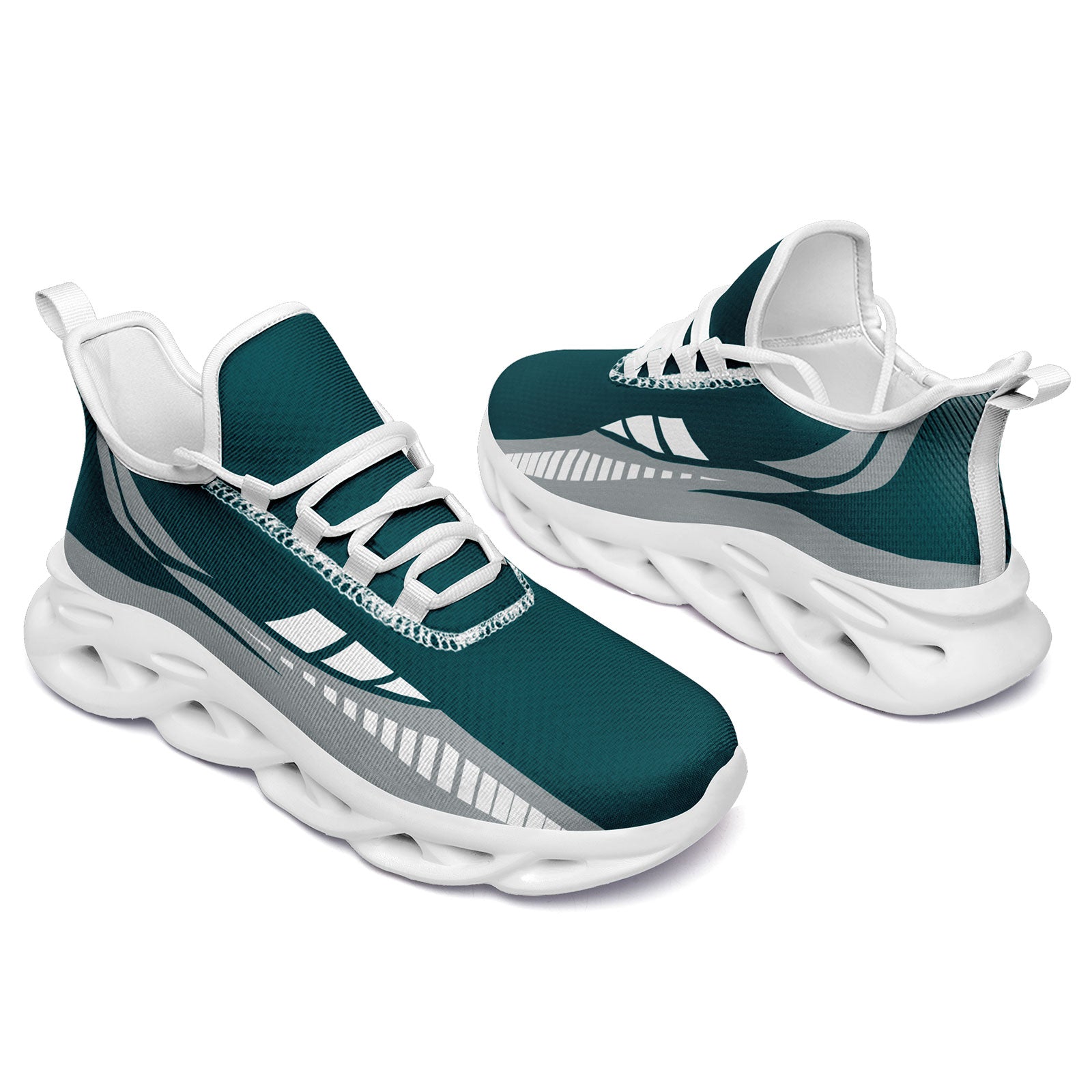 Custom Green & Gray Philadelphia Maxsoul Sneakers - Personalized Unisex Casual Shoes FN003 D020325 for Streetwear, Workouts & Everyday Comfort