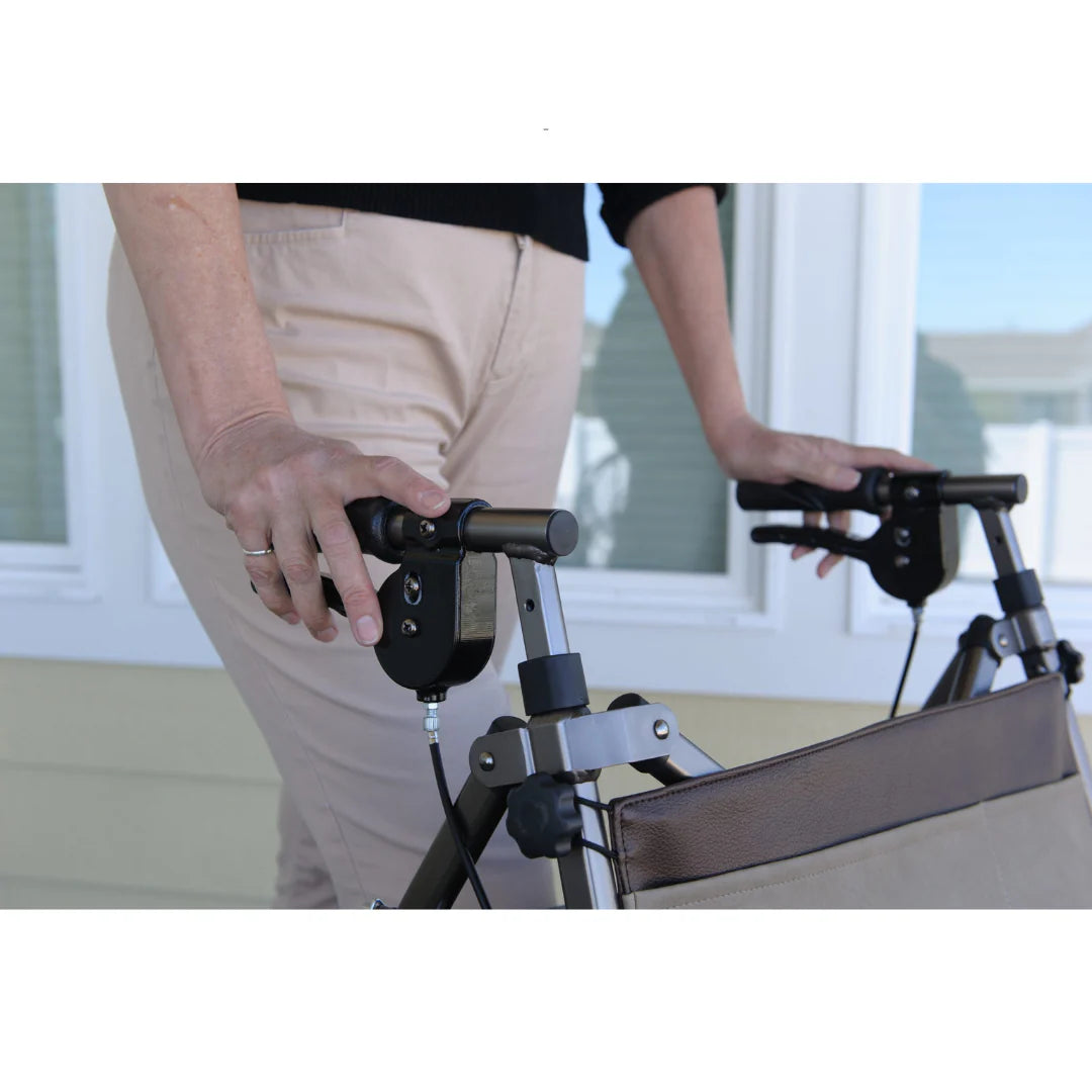 Signature Life Elite Travel Rollator - Lightweight Folding Walker with Seat & Basket for Seniors - Ideal for Shopping, Travel & Outdoor Activities