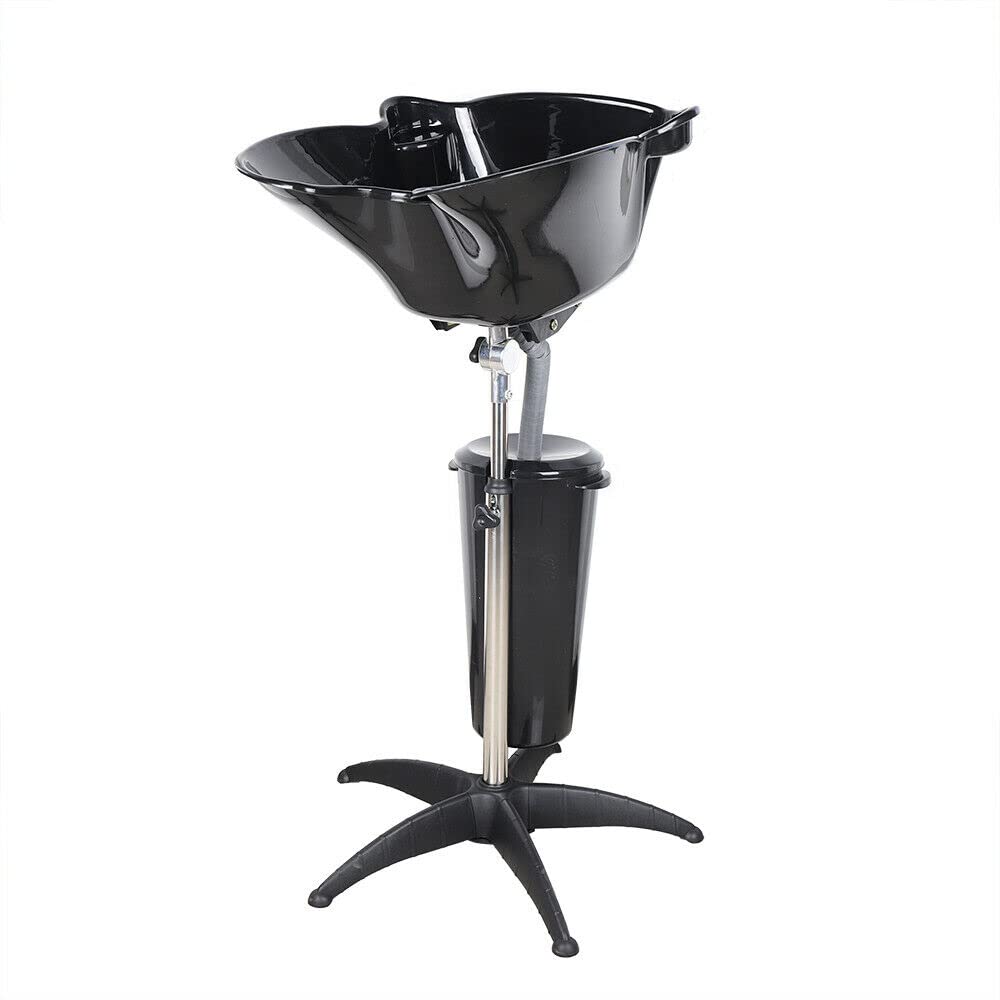 TBVECHI Adjustable Portable Shampoo Bowl Sink for Salon & Home Use - Black Hair Washing Basin for Barber, Beauty Treatment & Spa - Perfect for Mobile Stylists & Hair Care Professionals
