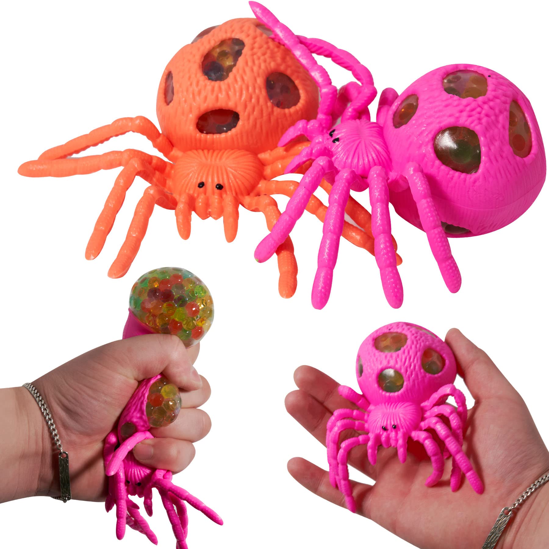 **Holgosiu Squishy Spider Toy - 2 Pack Stress Relief Fidget Toys with Water Beads for Kids & Adults - Perfect for Anxiety Relief, Sensory Play & Party Favors**