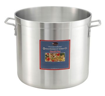 80 Qt Heavy Duty Aluminum Stock Pot with Lid - 1/4