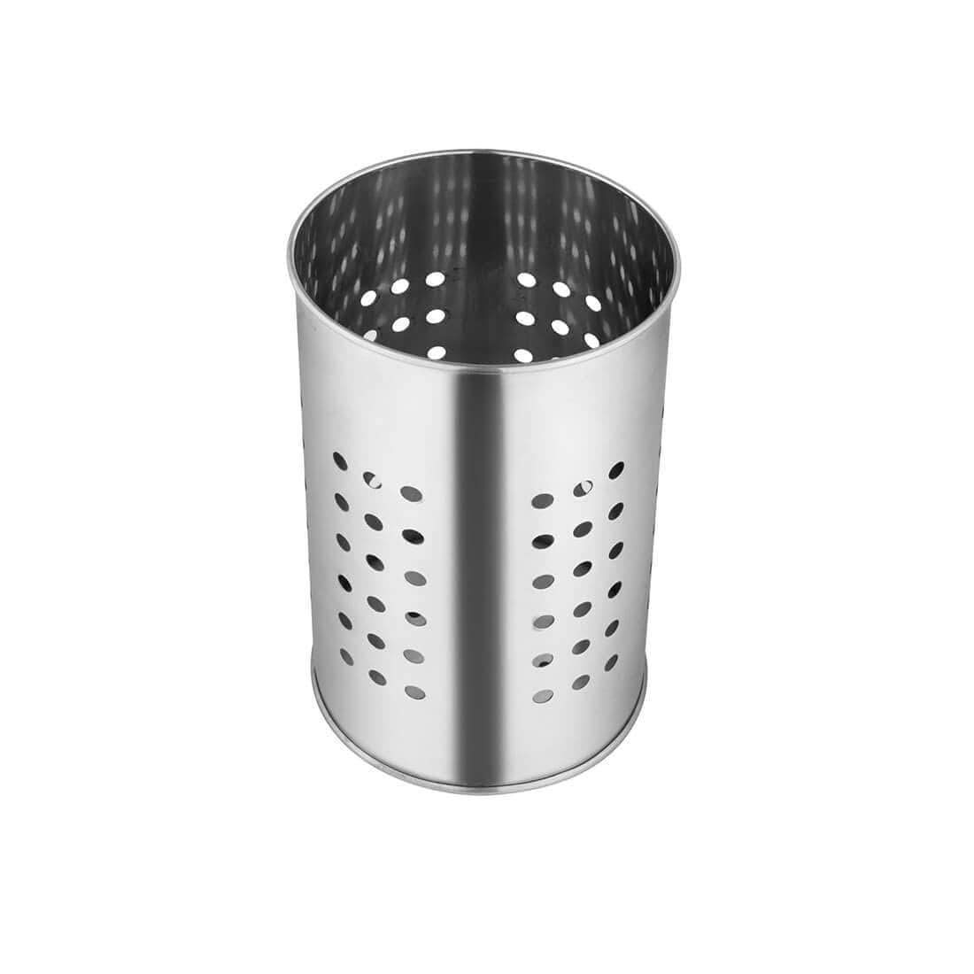 Stainless Steel Utensil Holder with Round Holes - Premium Kitchen Organizer for Forks, Spoons & Knives - Perfect for Countertop Storage & Kitchen Drawer Organization
