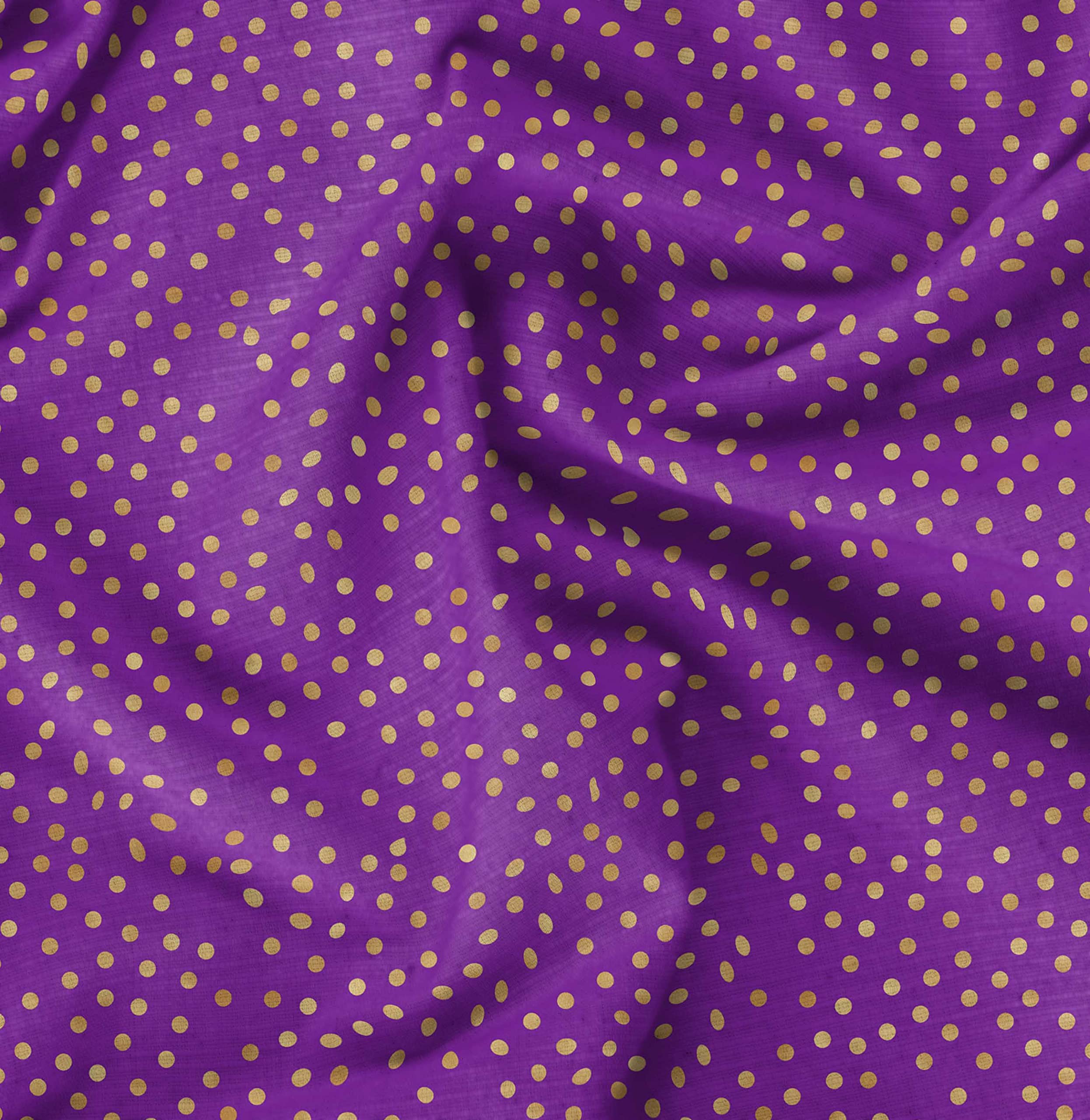 Soimoi Moss Georgette Purple Fabric by The Yard - 42 Inch Wide Polka Dot Printed Fabric for Dresses, Blouses & DIY Crafts - Lightweight Flowy Material for Fashion Sewing & Home Decor Projects
