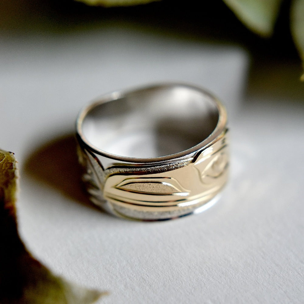 Flat & Tapered Gold Overlay Ring by Joe Descoteaux - Elegant Minimalist Jewelry for Women, Perfect for Everyday Wear, Special Occasions & Gifts