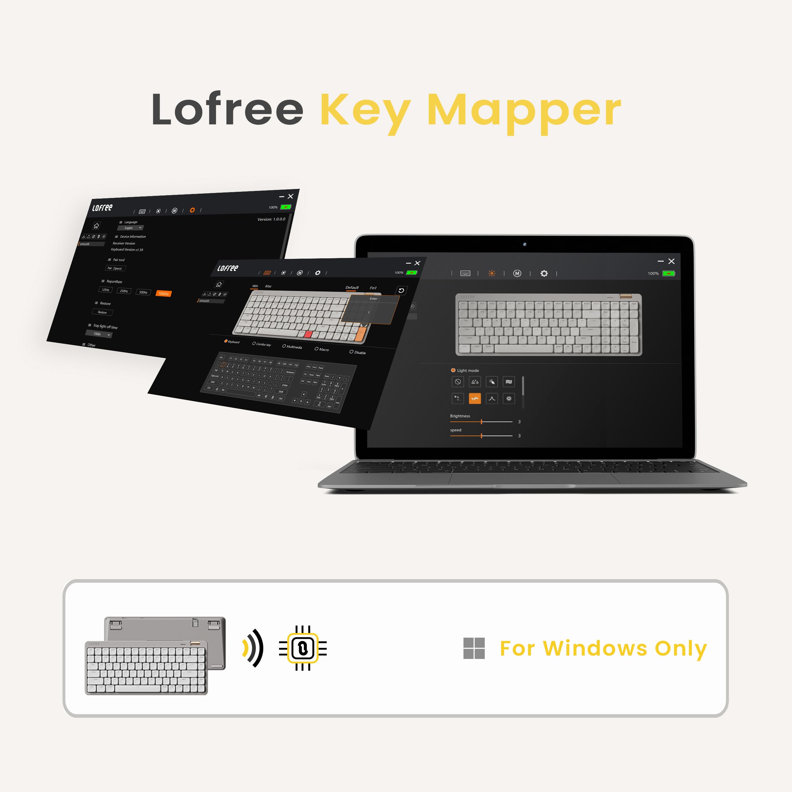 Flow Lite 100 Keys Low Profile Mechanical Keyboard - Wireless/Wired RGB Gaming Keyboard with Hot-Swappable Linear Switches, Bluetooth 5.1 & 2.4G for Windows/Mac, Rechargeable Battery (Marble White) - Perfect for Office Work, Gaming & Typing Enthusiasts