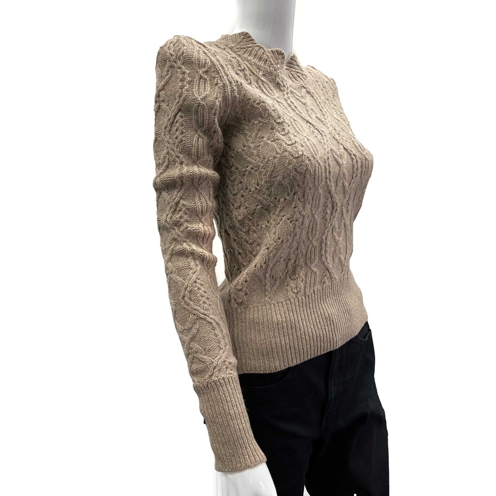 Isabel Marant Emi Wool Knit Sweater - Women's Beige Pullover Size US 2 (34) | Cozy Winter Fashion for Casual Outings & Office Wear