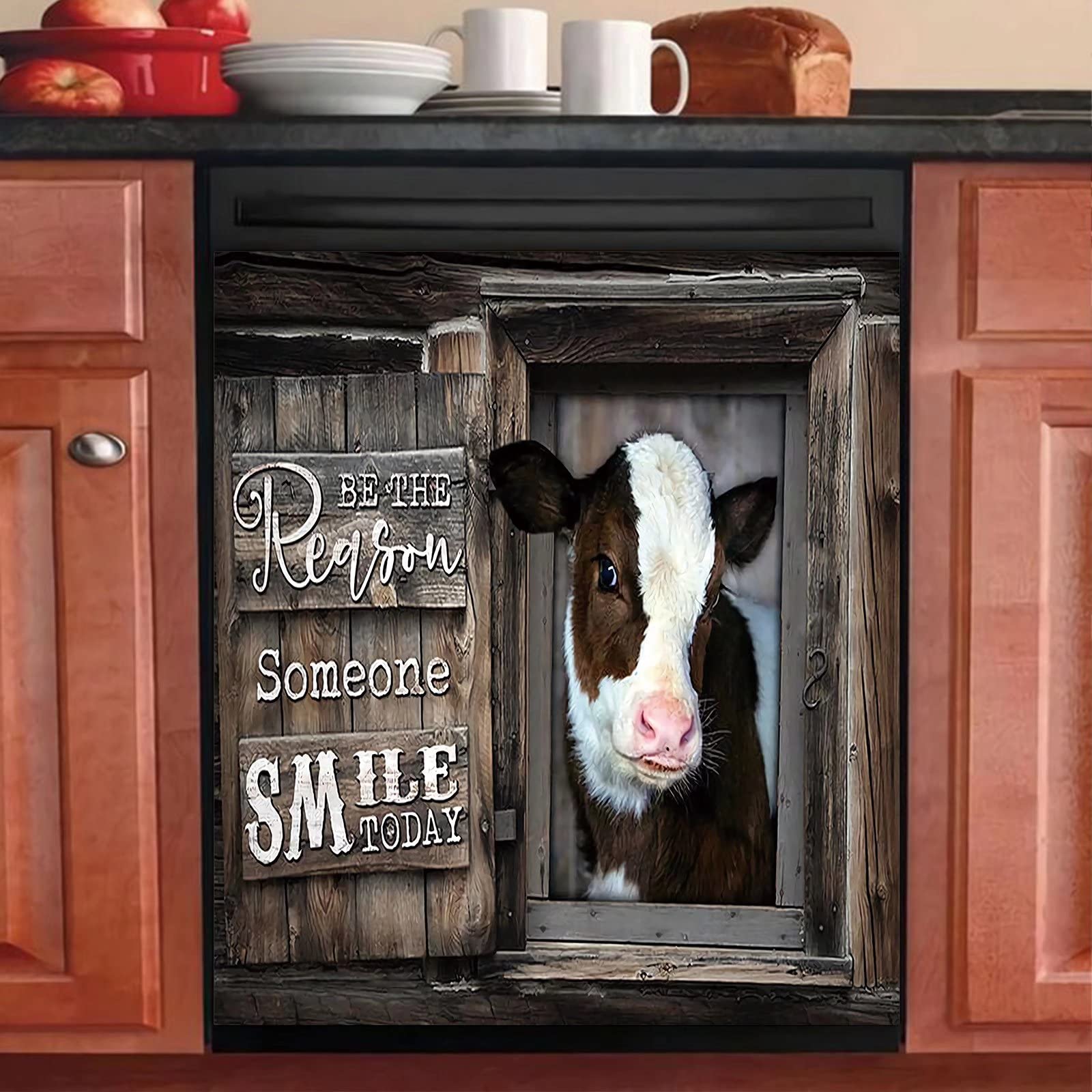 Farmhouse Cow Dishwasher Magnet Cover - 23