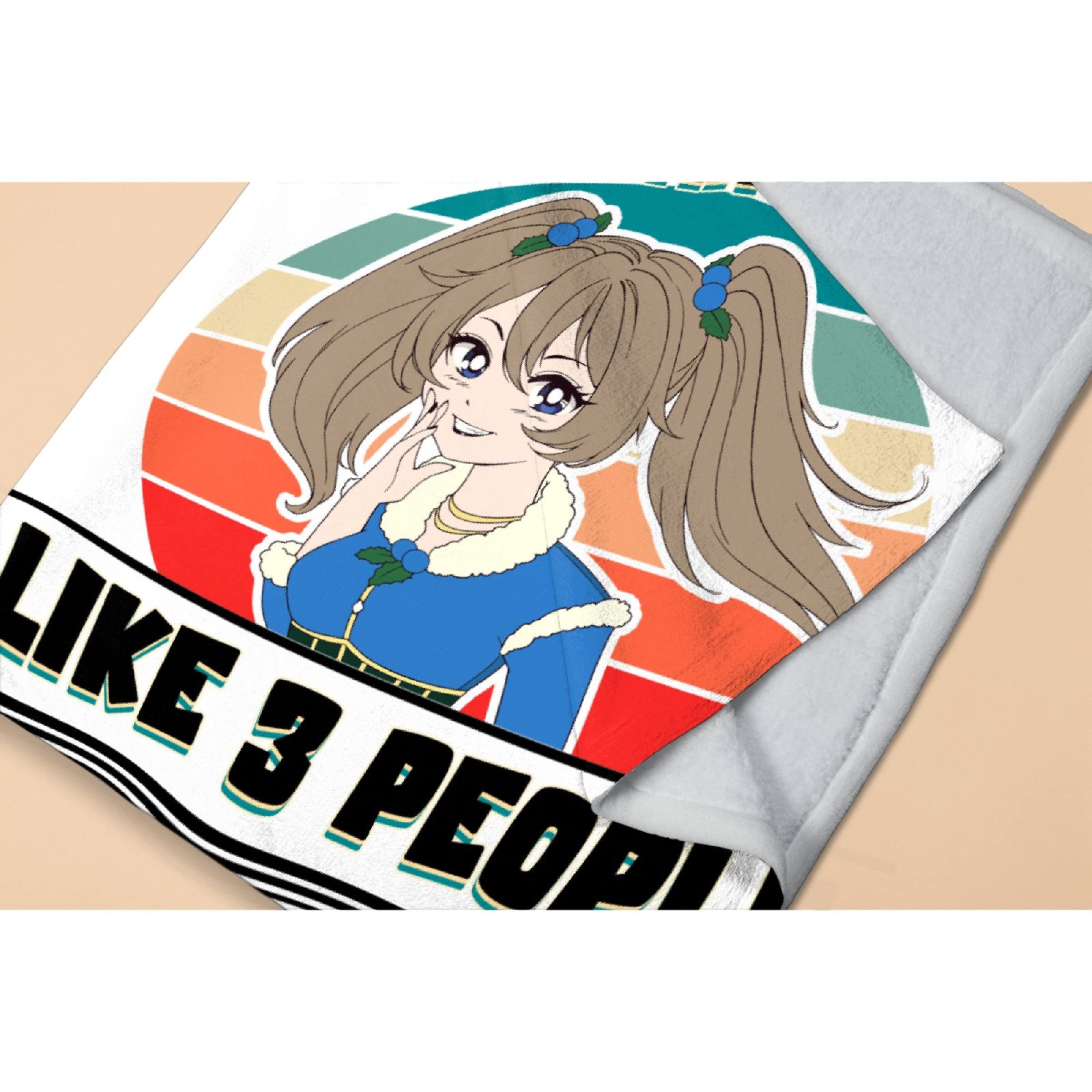 Anime Throw Blanket - Super Soft Flannel Fleece Blanket 120x90 in - Funny I Like Anime & Maybe 3 People Design - Cozy Travel Blanket for Bed, Couch, Sofa - Perfect Gift for Anime Fans & Family Use at Home, Dorm, Camping