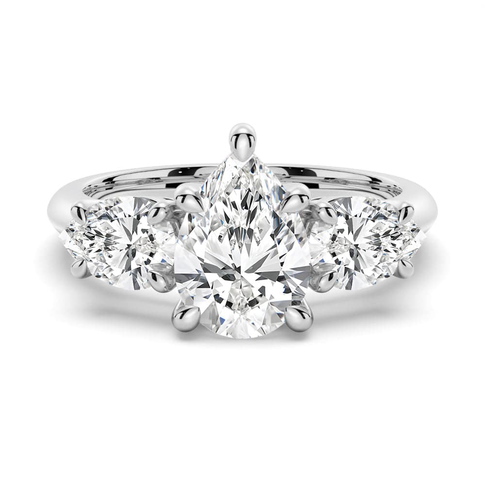 Exquisite Pear Shaped Three Stone Moissanite Engagement Ring for Women - Perfect for Proposals, Weddings & Anniversary Gifts